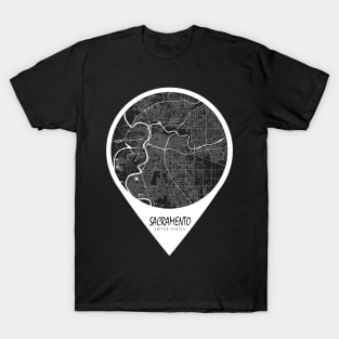 Sacramento, USA City Map - Travel Pin T-Shirt